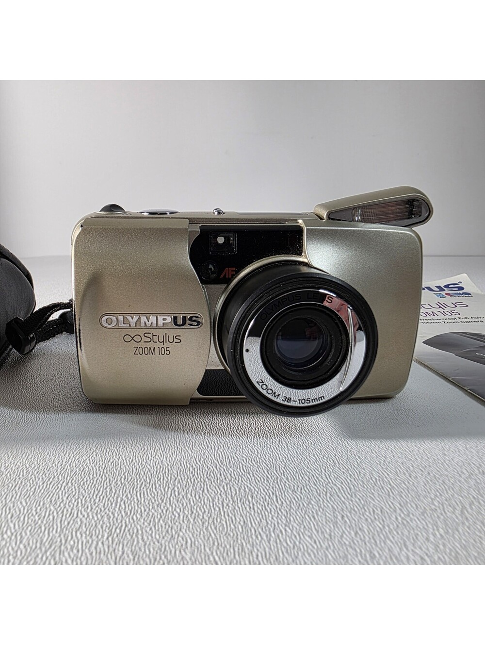 Olympus Stylus Zoom 105 Point & Shoot 35 mm Camera W/ Case Tested & Working